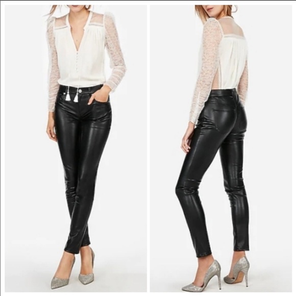 Express Pants & Jumpsuits | Express Vegan Leather High Waisted Ankle Pants Nwt | Poshmark